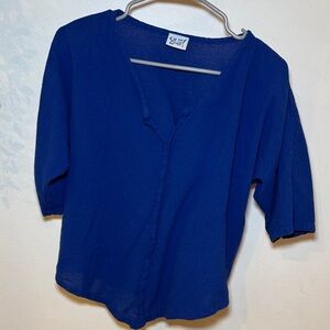 Oh My Gauze! Vibrant Blue cotton Top size s/m